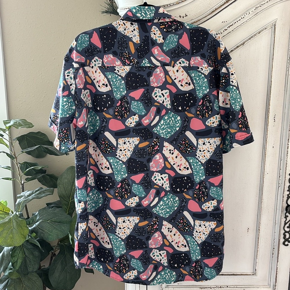 Roosevelt’s RSVLTS Short Sleeve Button Up Mens Sz. XL Multicolor Geometric Print - Picture 2 of 8